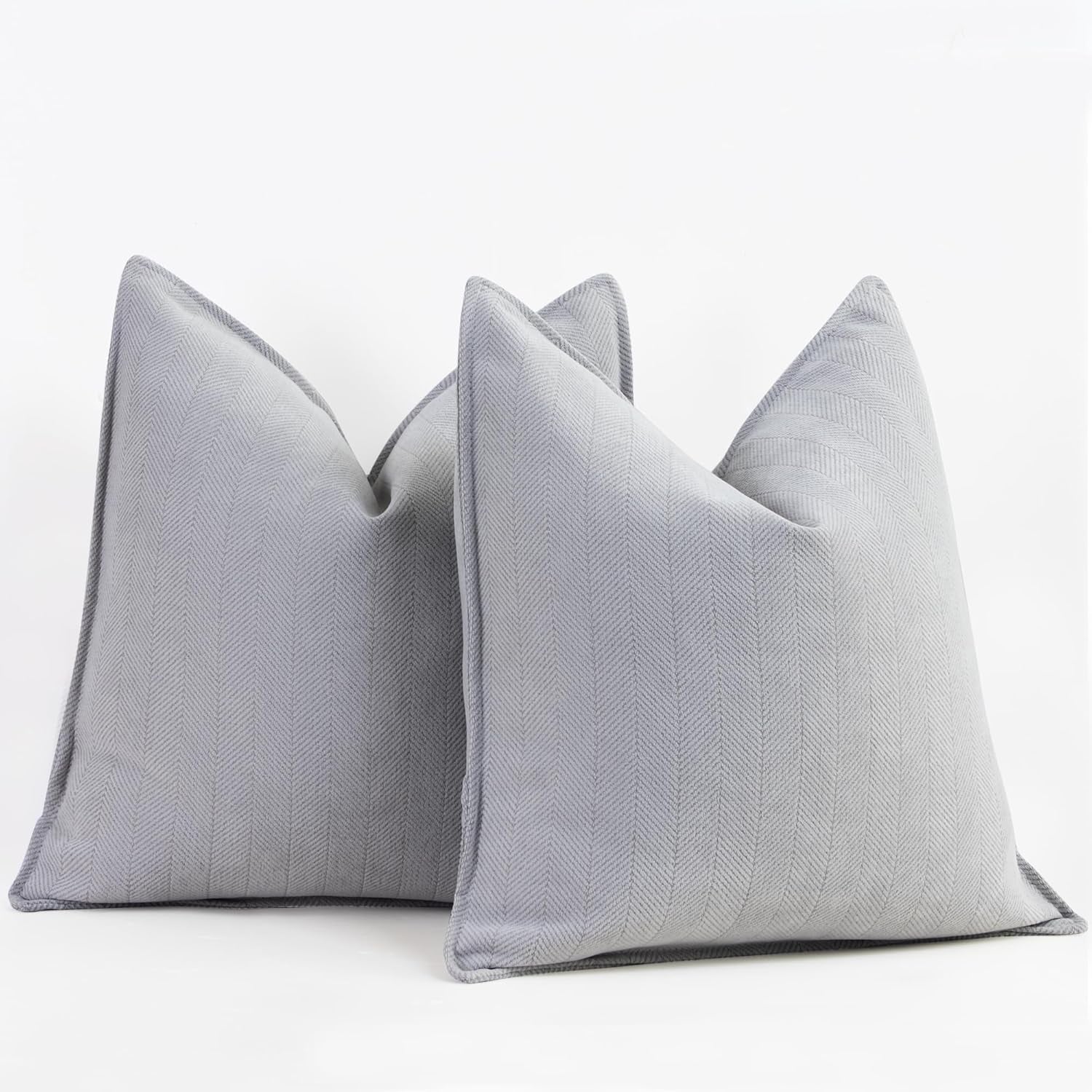  Chenille  Light Gray Pillow Covers 