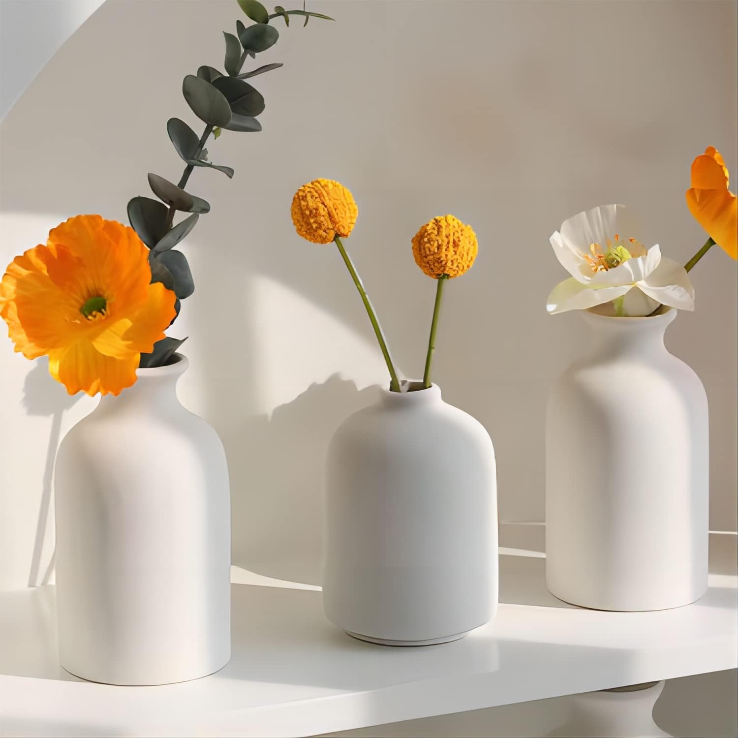 White Ceramic Vase Set-3 