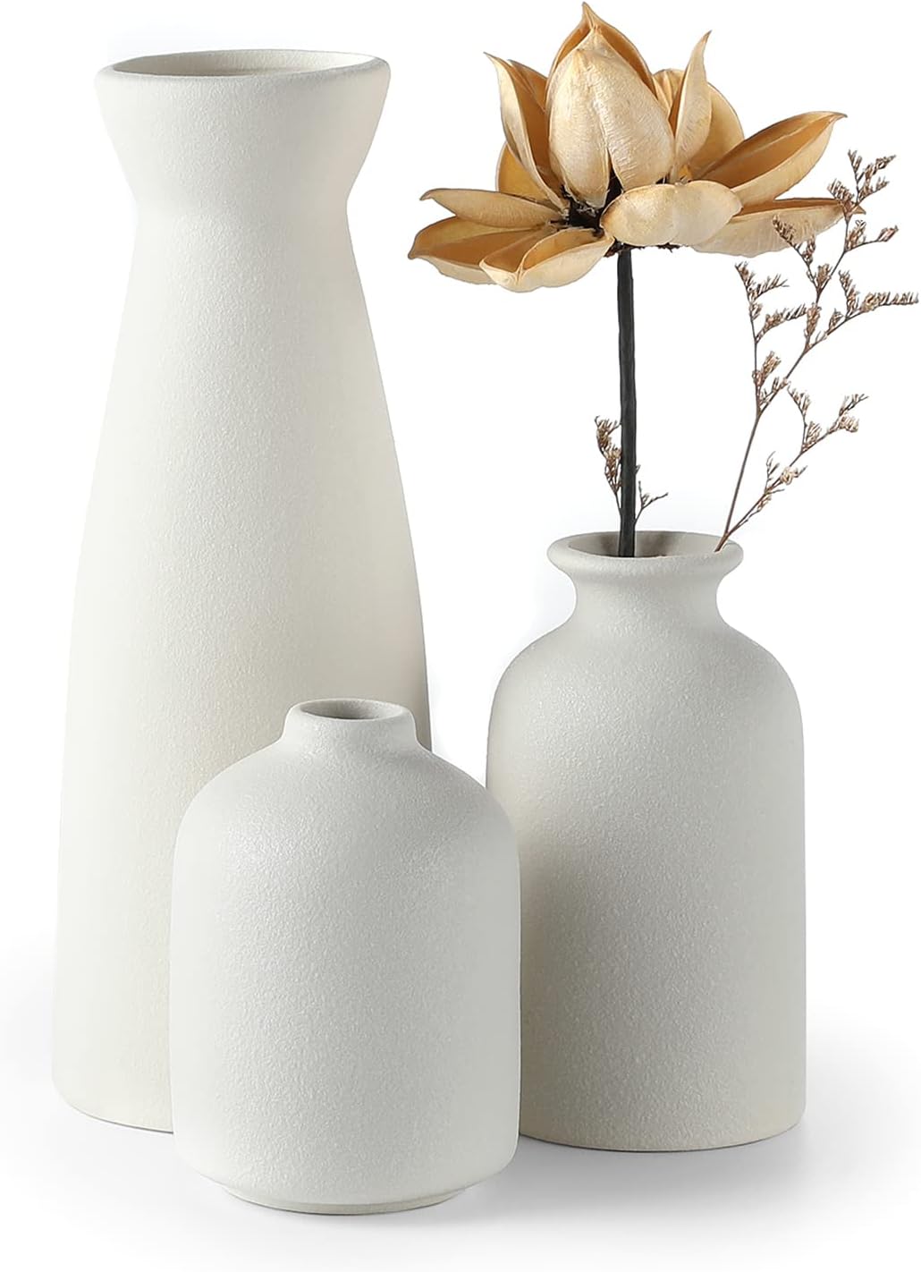 White Ceramic Vase Set-3 