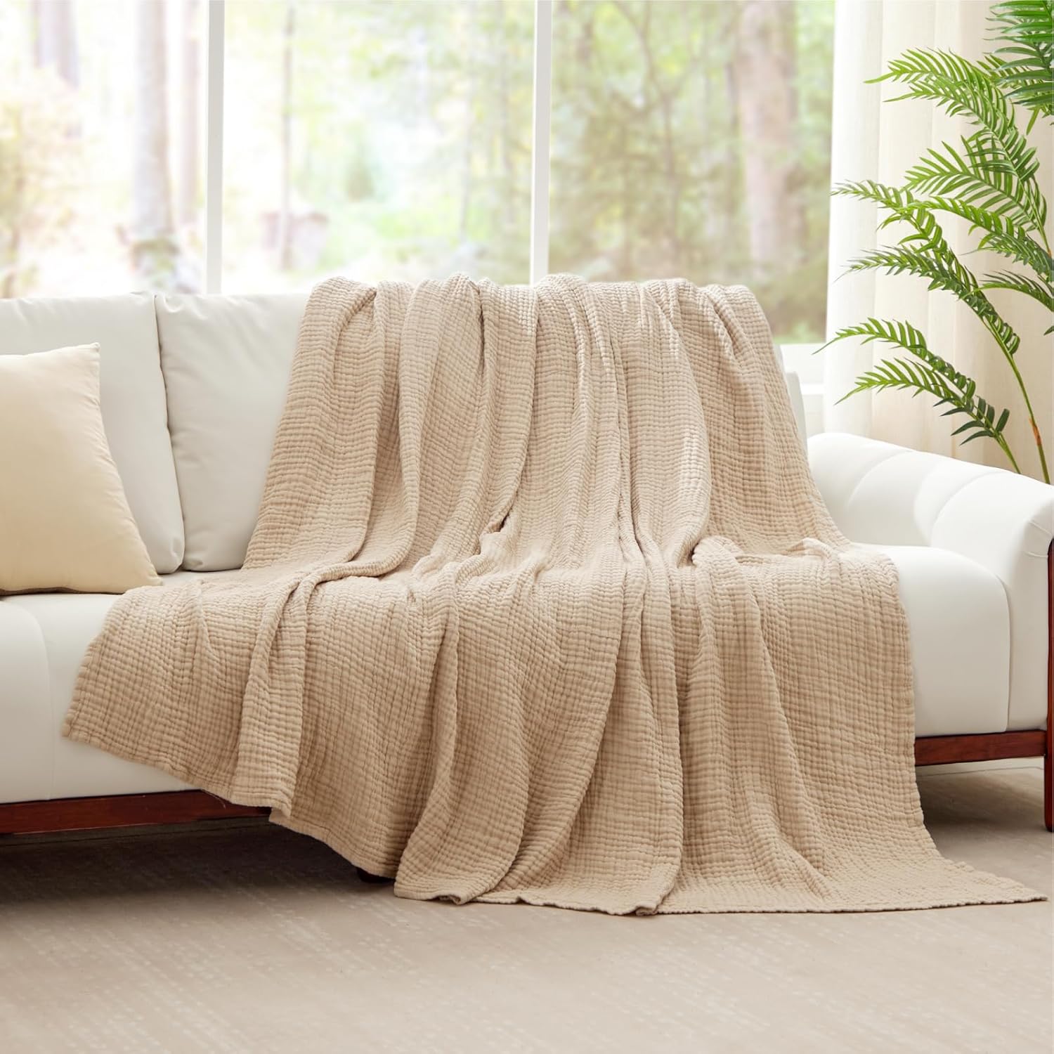 Lightweight Throw Blanket 100% Cotton 