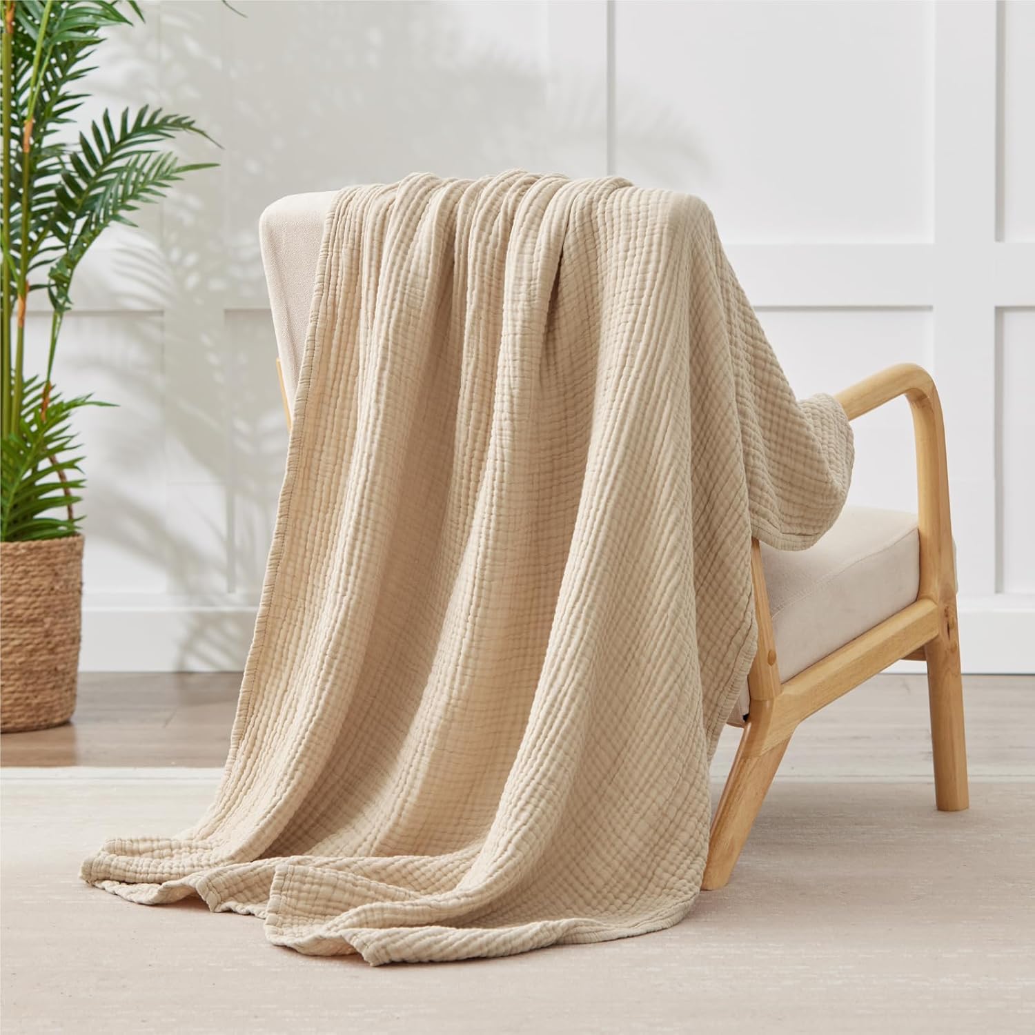 Lightweight Throw Blanket 100% Cotton 