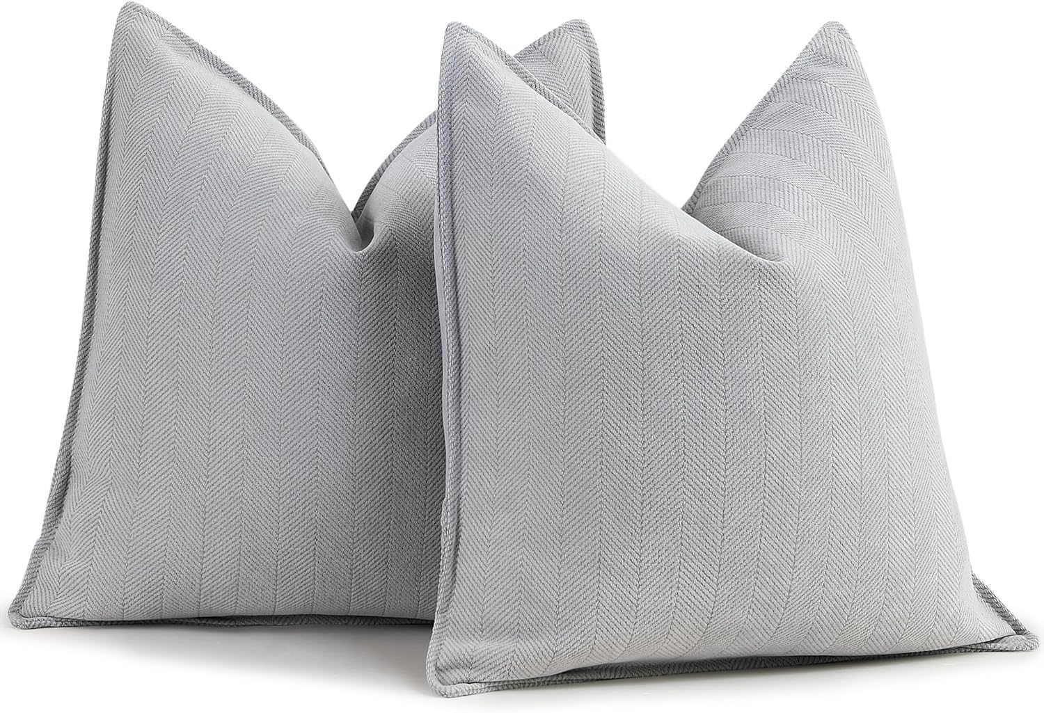  Chenille  Light Gray Pillow Covers 