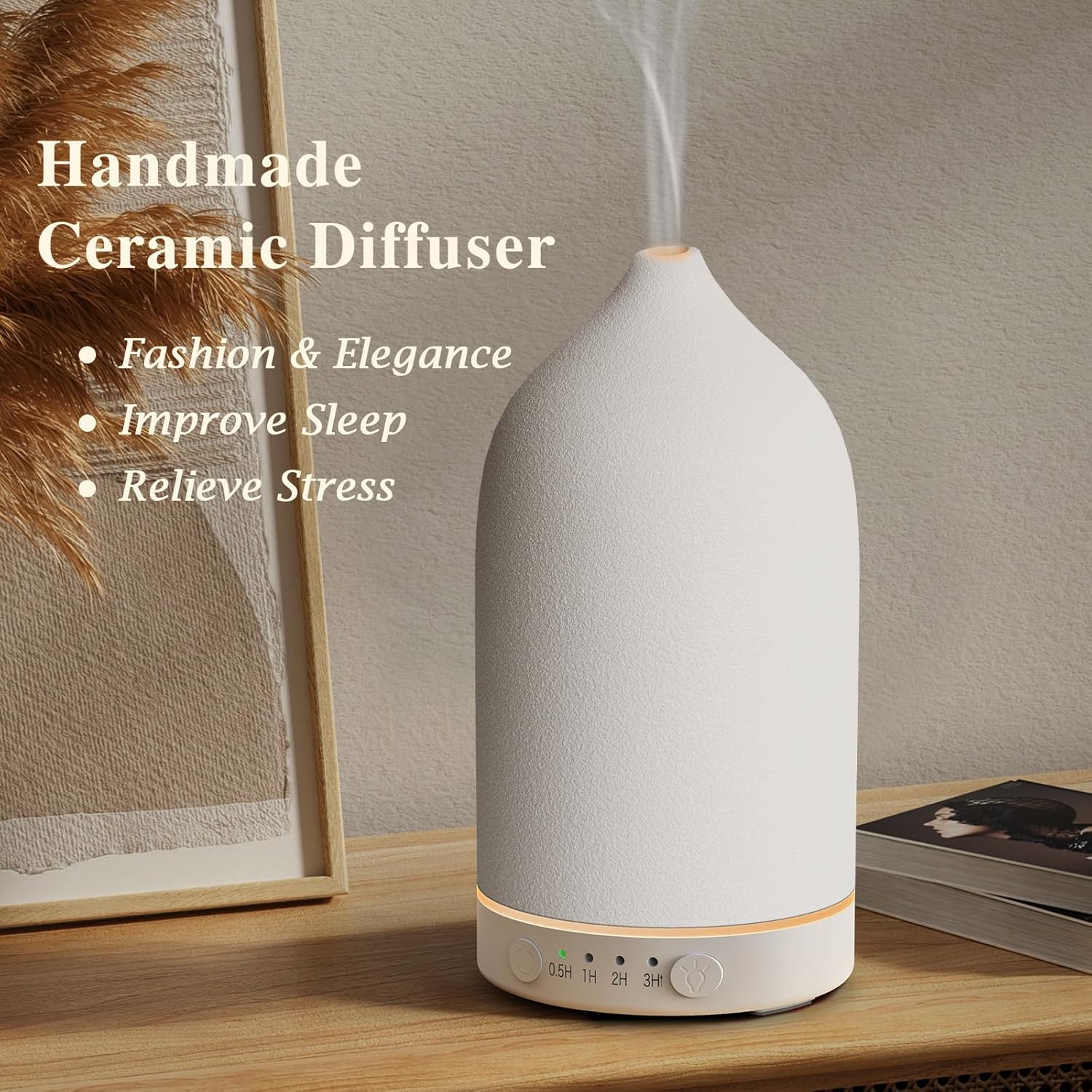 Ceramic  Essential Oil Diffuser Aromatherapy Diffuser - 150Ml (white) 