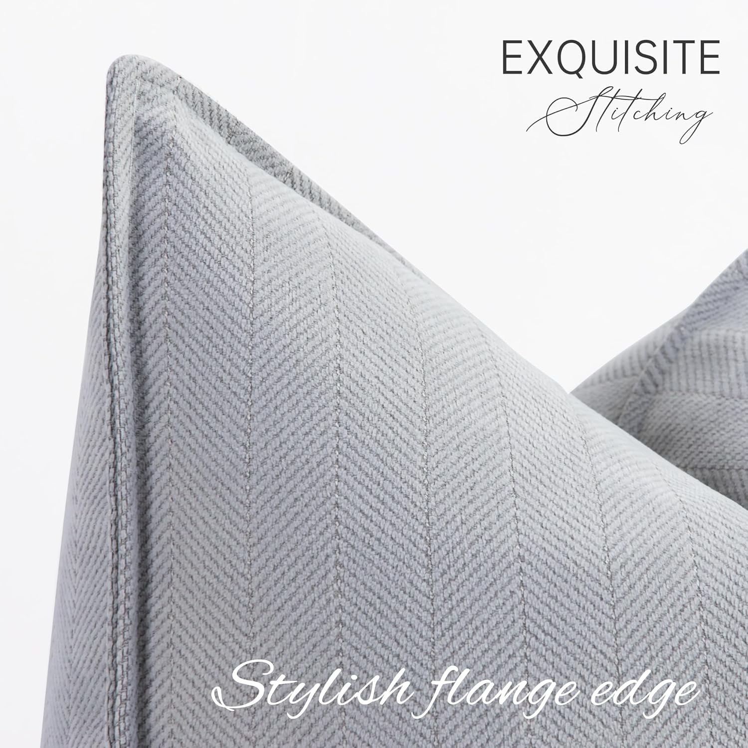  Chenille  Light Gray Pillow Covers 