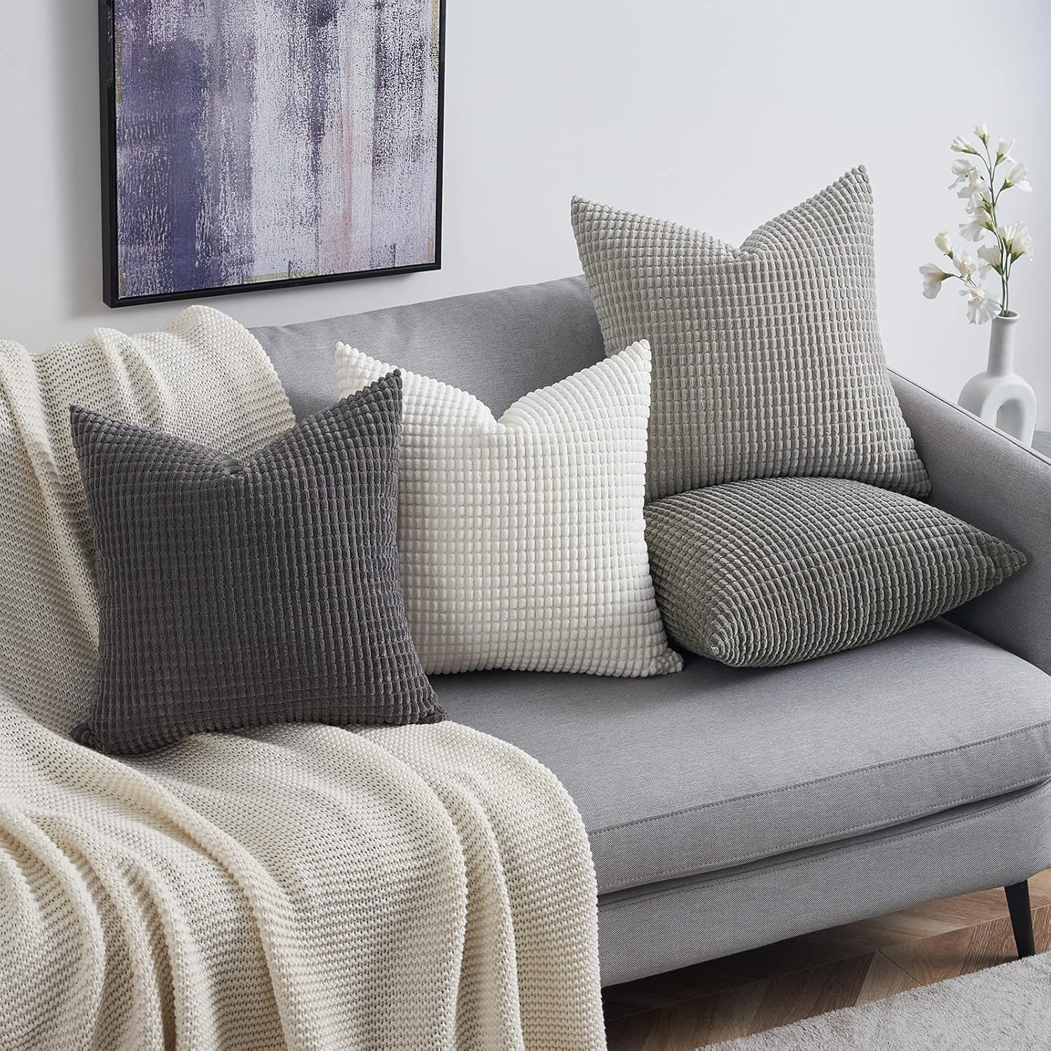 Grey Couch Pillow Covers