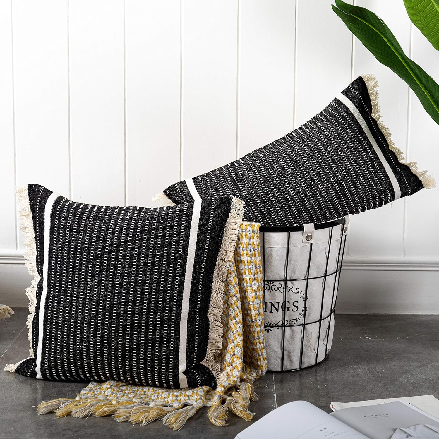 Modern Throw Pillow Cover with Tassels